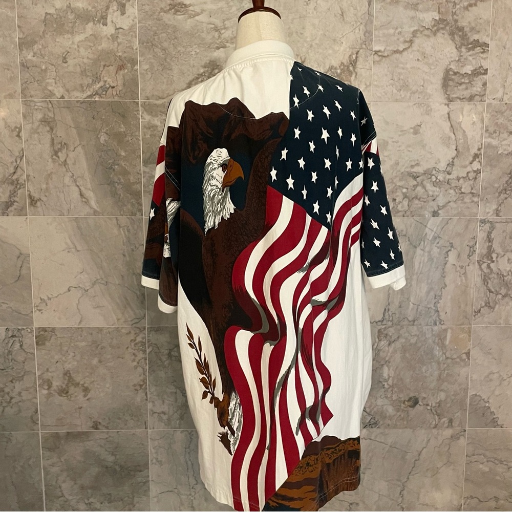 American Summer USA Flag Eagle Patriotic Polo Shirt - Picture 7 of 10